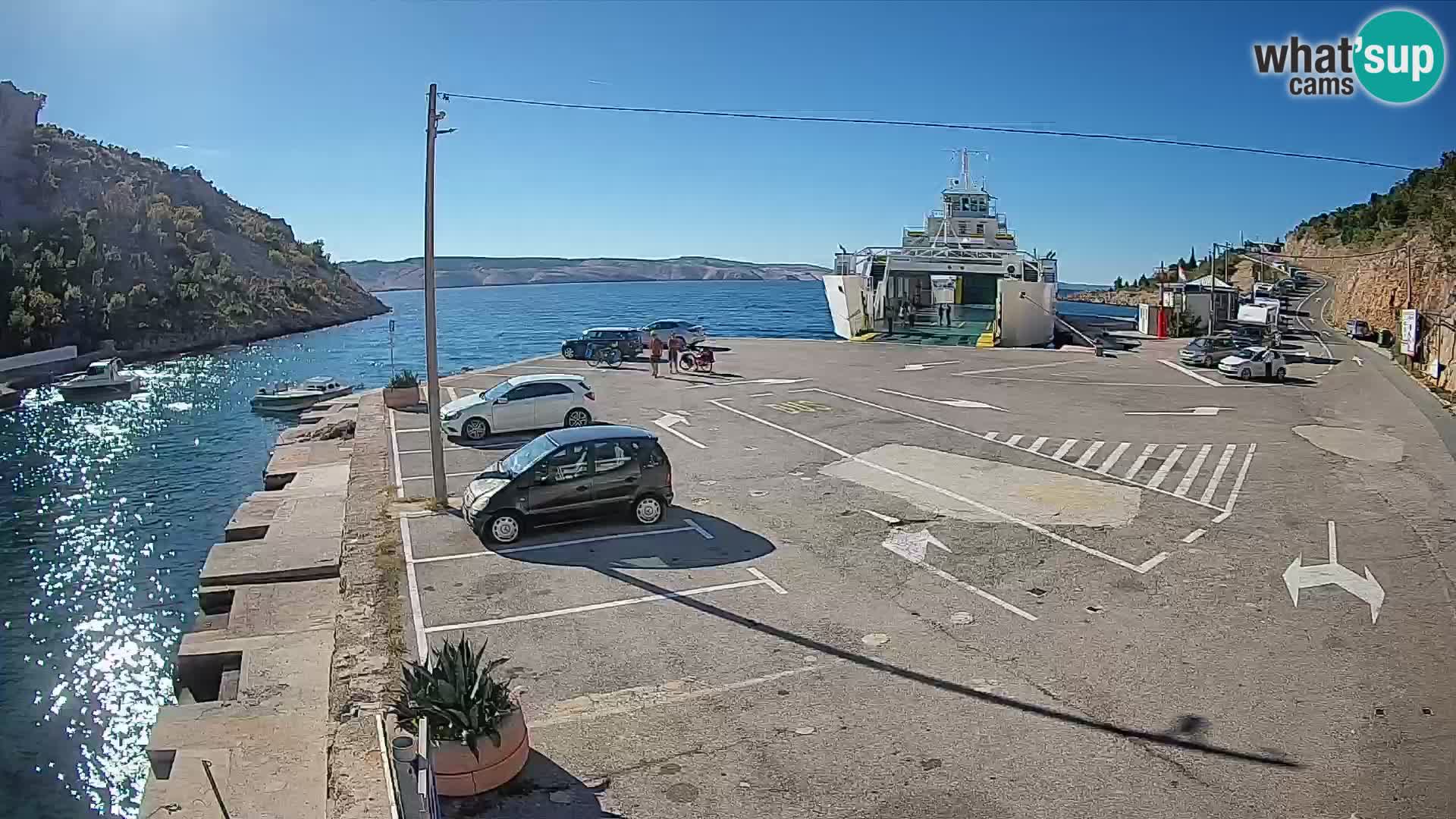 Webcam Prizna ferry port to Pag island