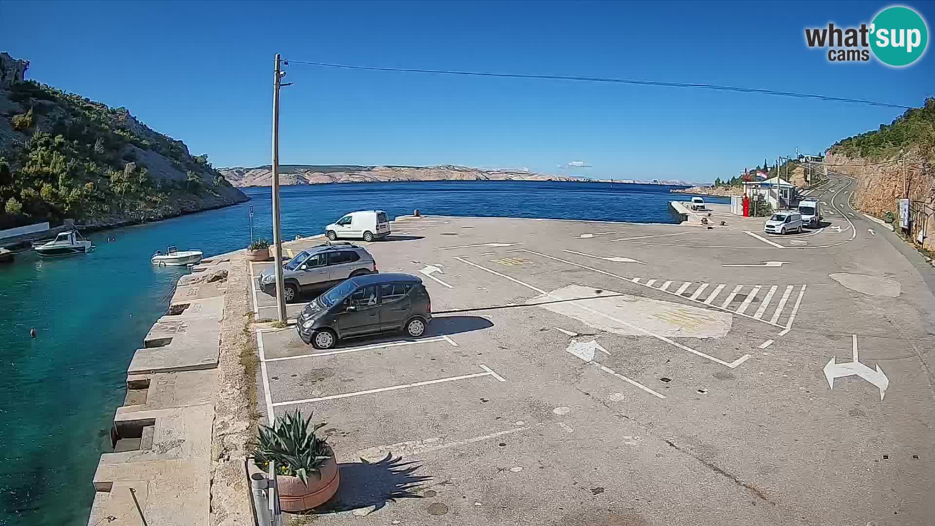 Webcam port de ferry de Prizna – vers l’île de Pag