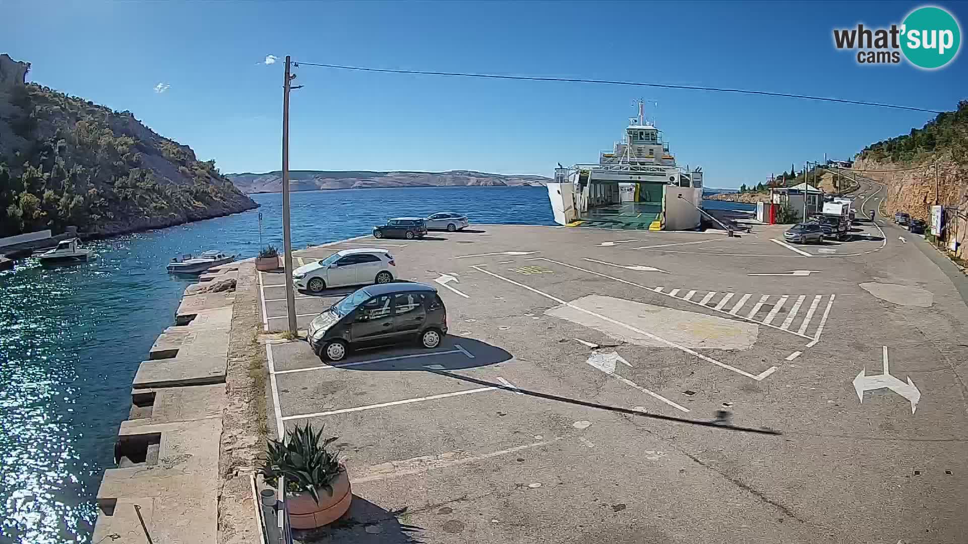 Webcam Fährhafen Prizna – zur Insel Pag