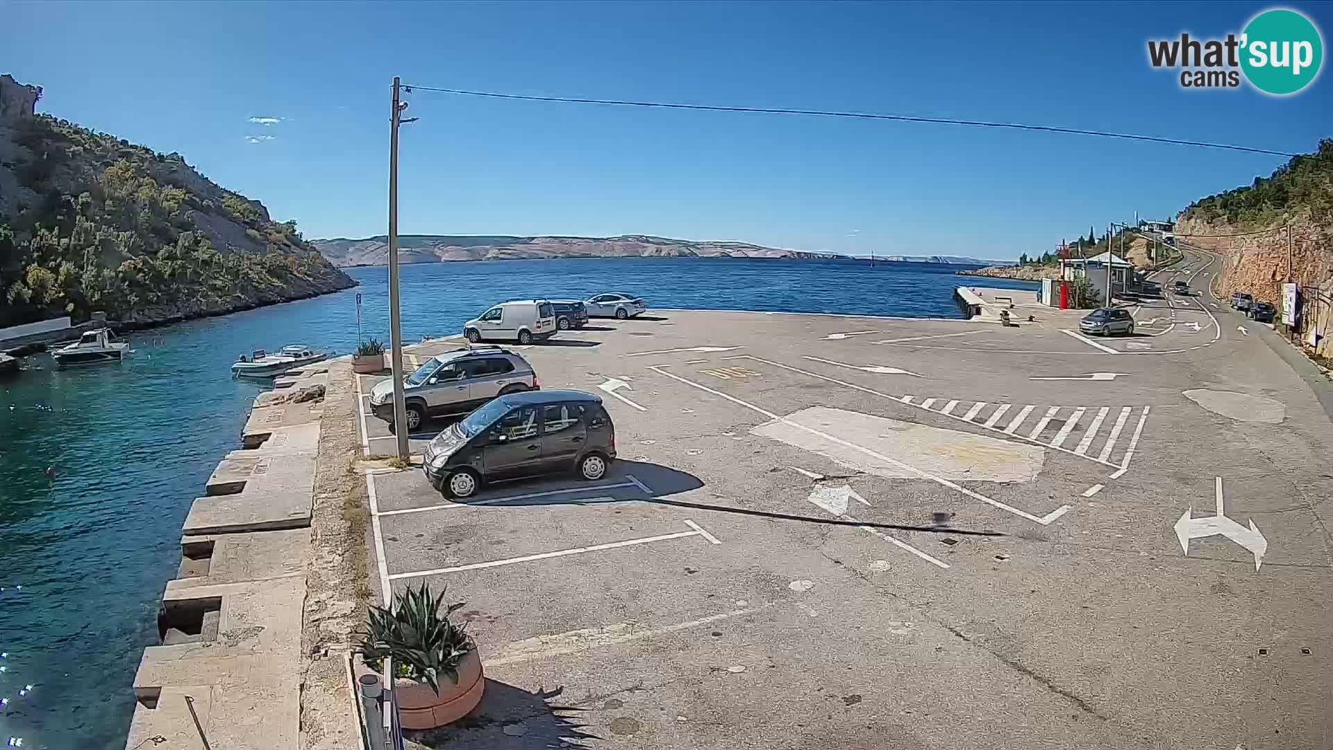 Webcam port de ferry de Prizna – vers l’île de Pag