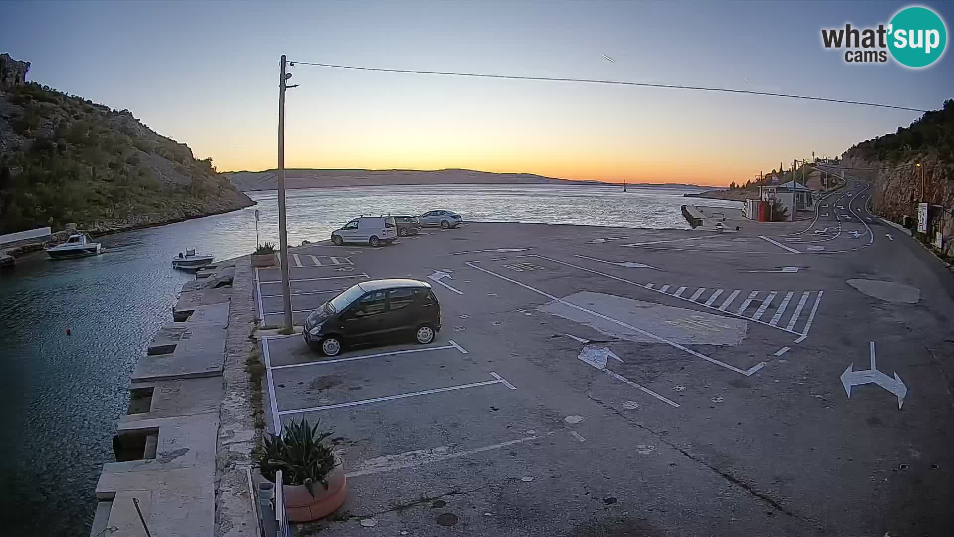 Webcam port de ferry de Prizna – vers l’île de Pag