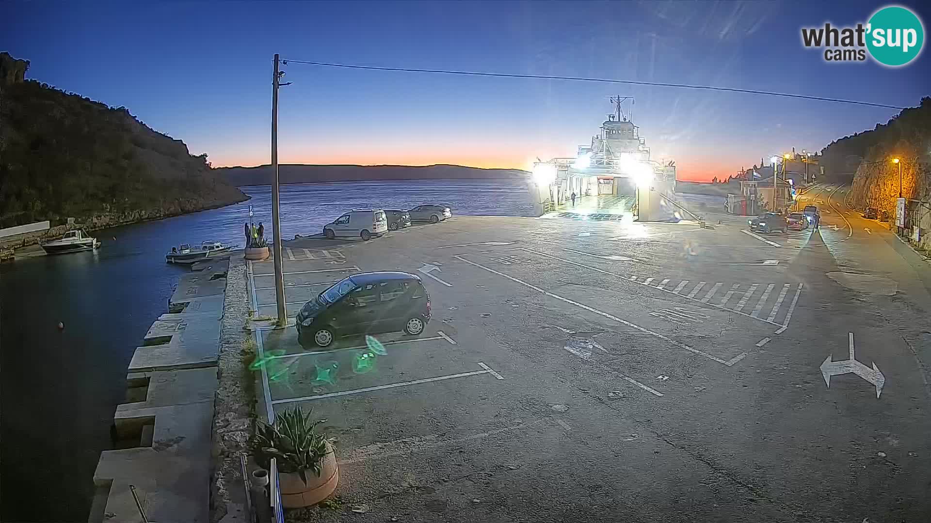 Webcam Prizna ferry port to Pag island