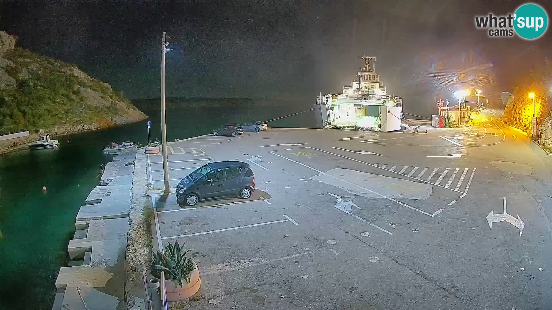 Webcam Prizna ferry port to Pag island