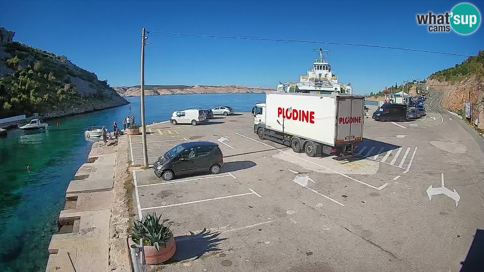 Webcam Prizna ferry port to Pag island