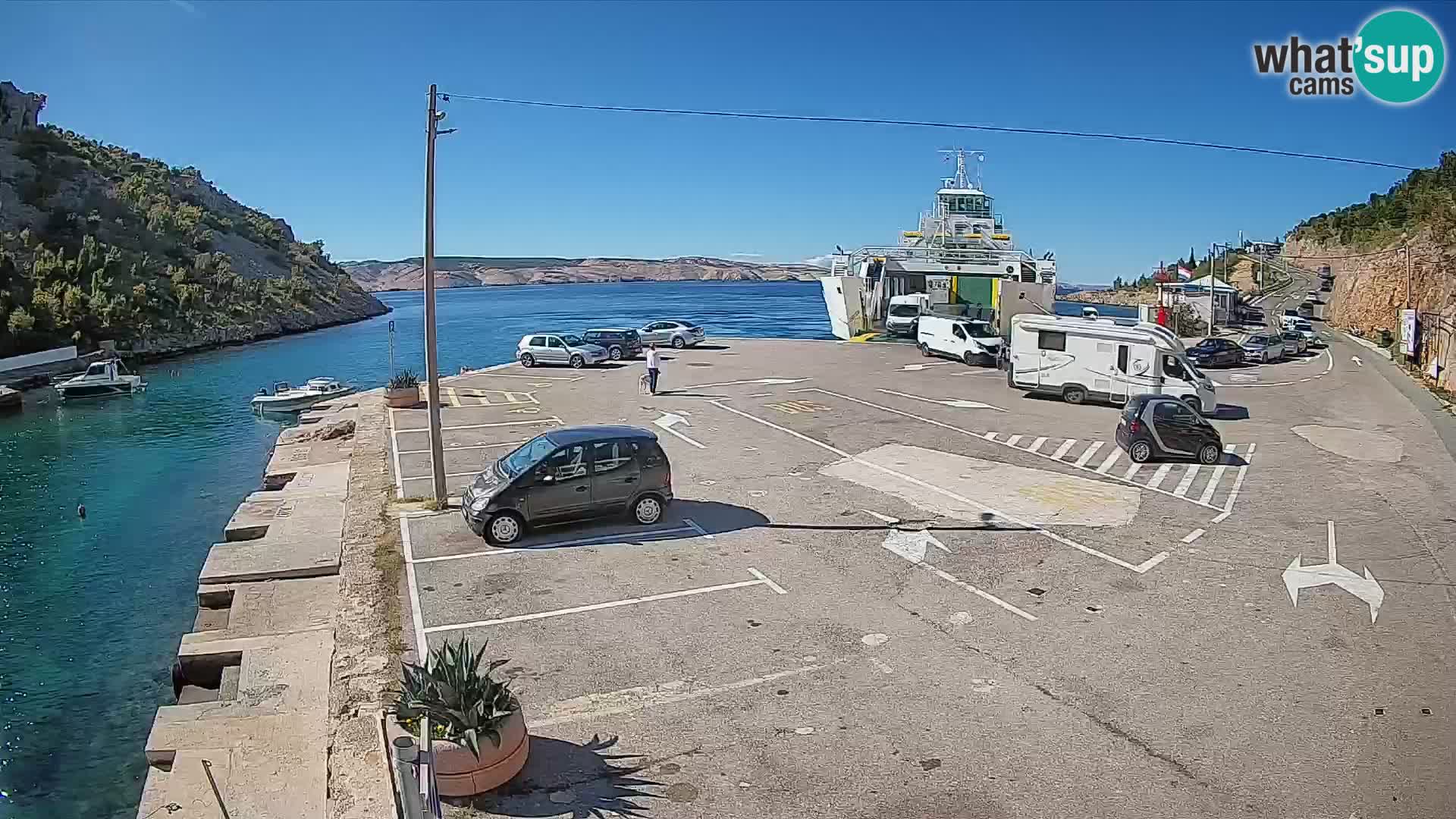 Webcam Fährhafen Prizna – zur Insel Pag