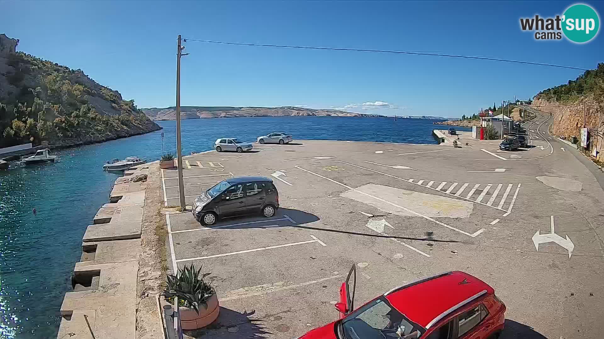 Webcam port de ferry de Prizna – vers l’île de Pag
