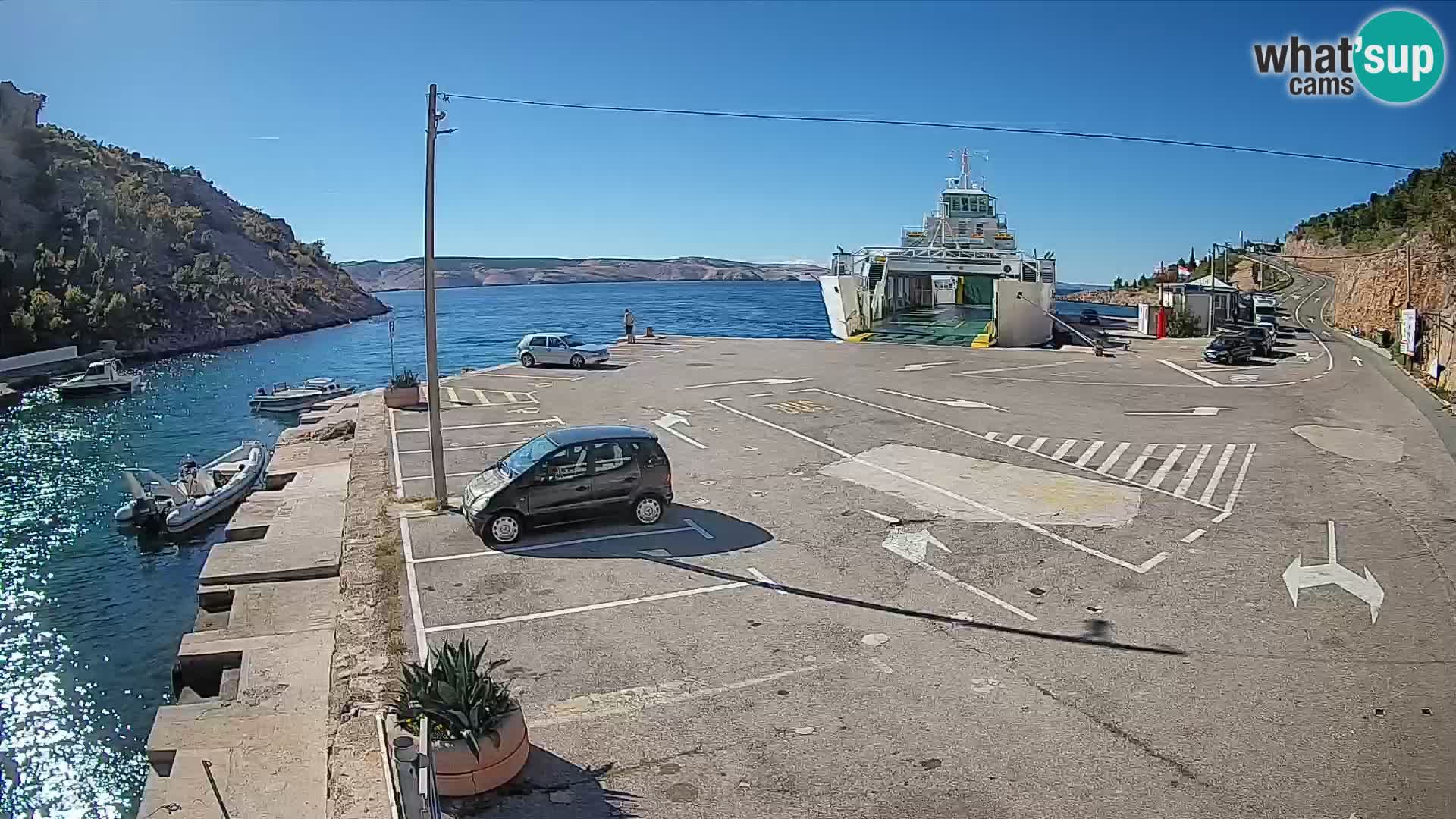 Webcam port de ferry de Prizna – vers l’île de Pag