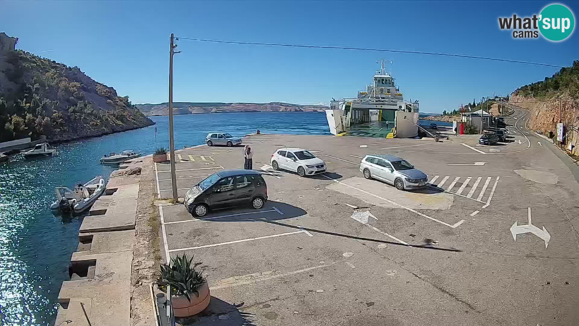 Webcam Prizna ferry port to Pag island