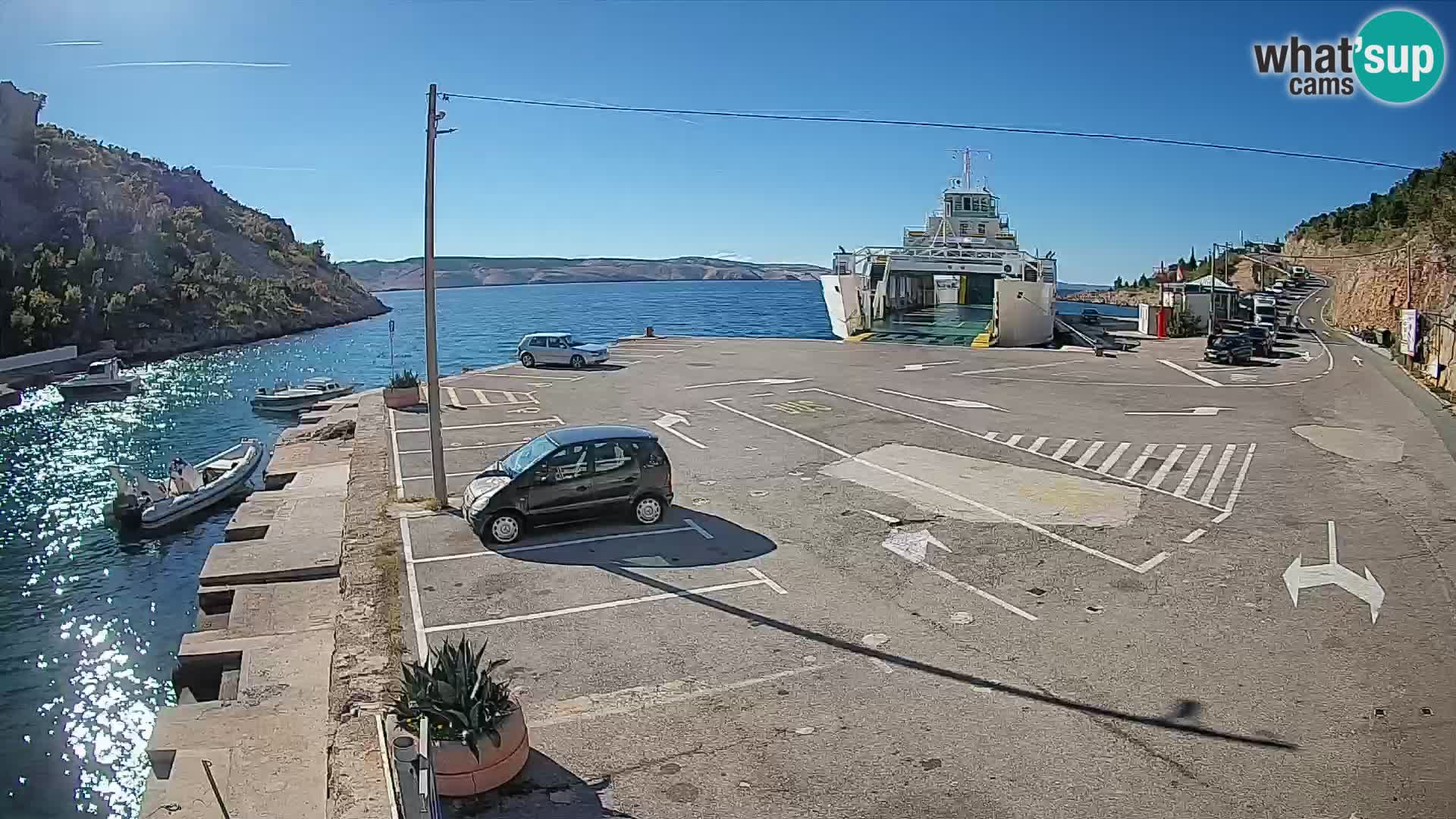 Webcam Prizna ferry port to Pag island