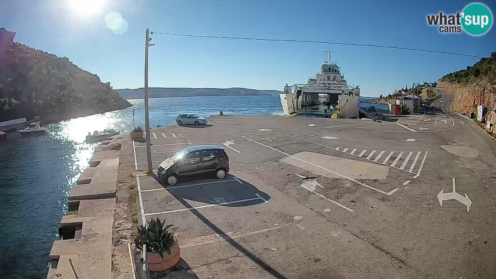Webcam port de ferry de Prizna – vers l’île de Pag