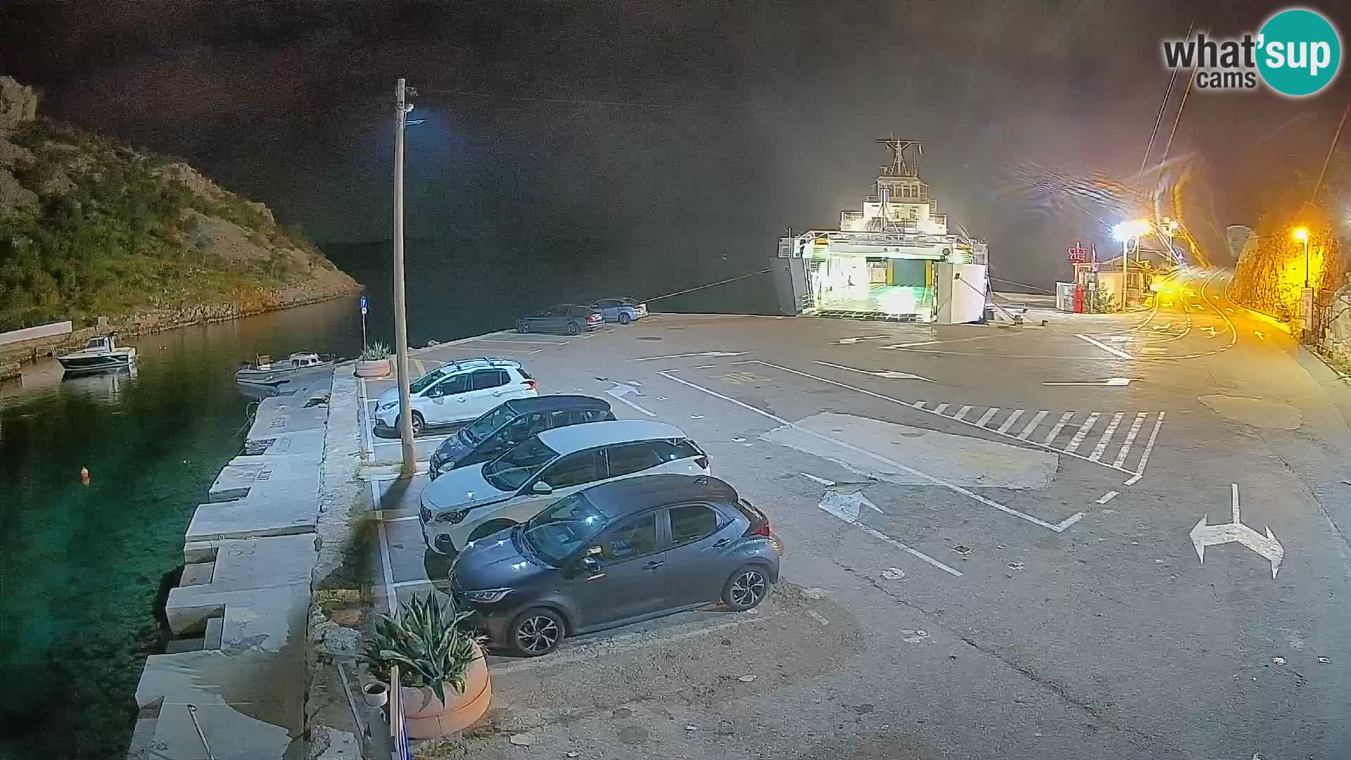 Webcam port de ferry de Prizna – vers l’île de Pag