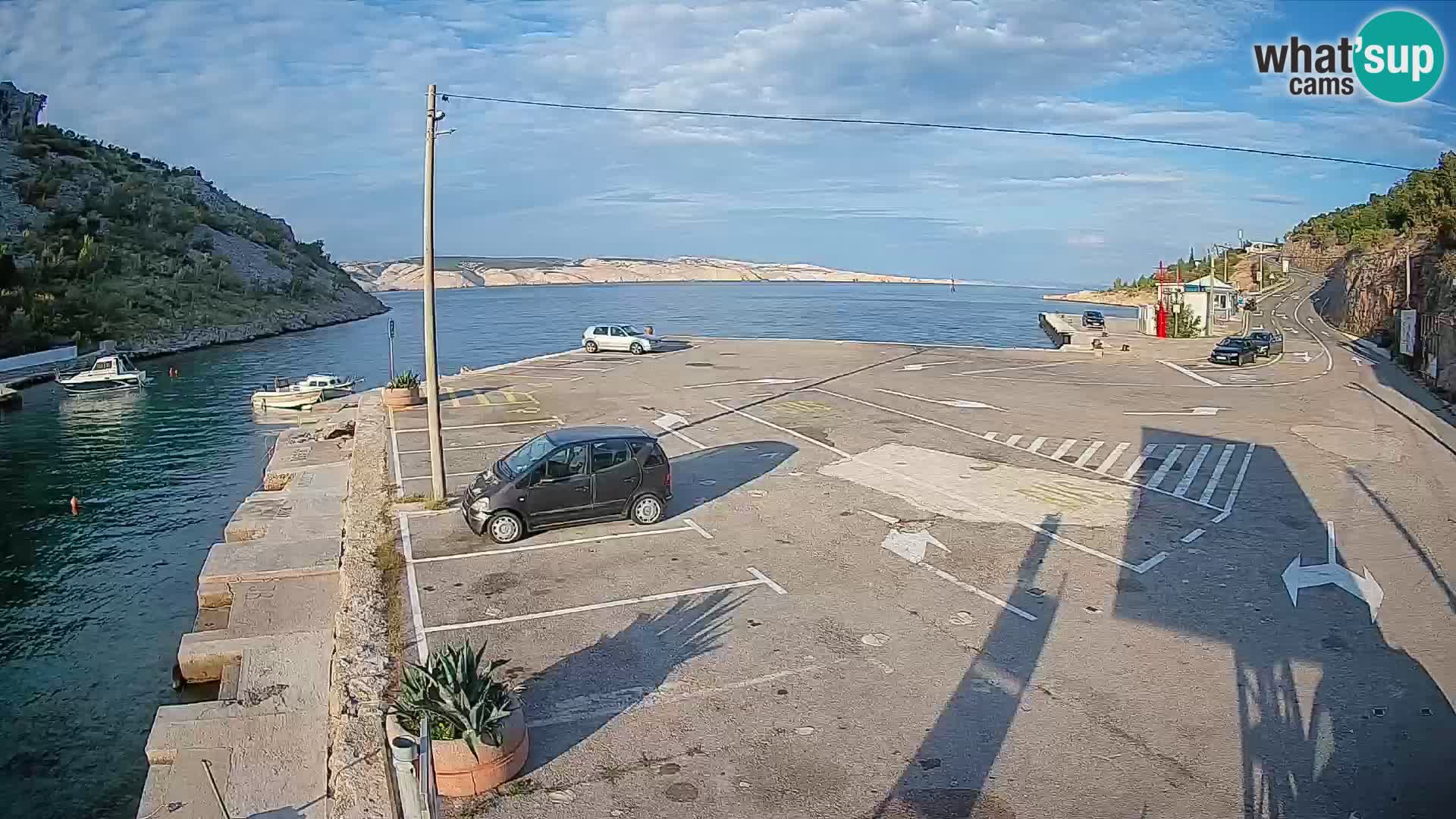 Webcam port de ferry de Prizna – vers l’île de Pag