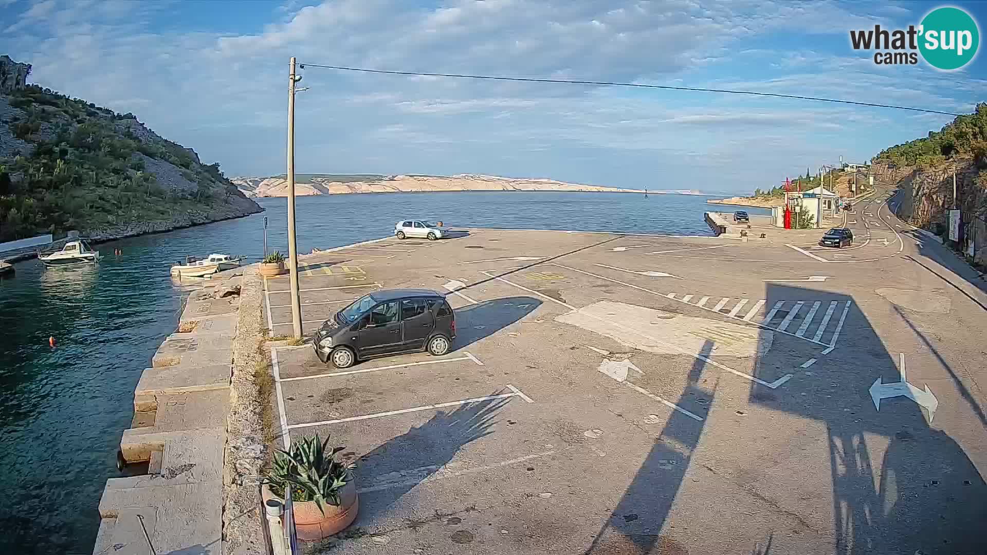 Webcam port de ferry de Prizna – vers l’île de Pag