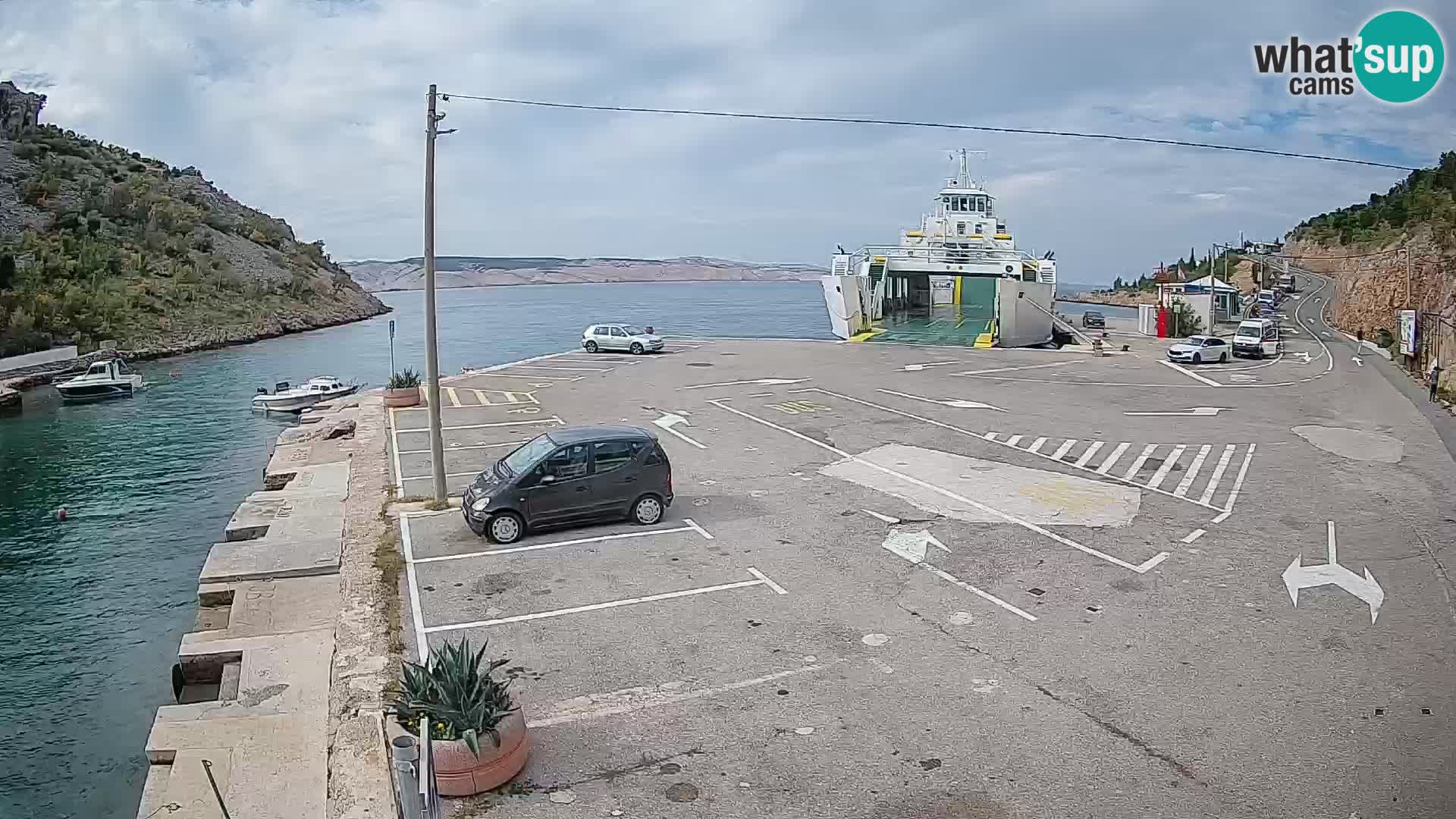 Webcam Fährhafen Prizna – zur Insel Pag