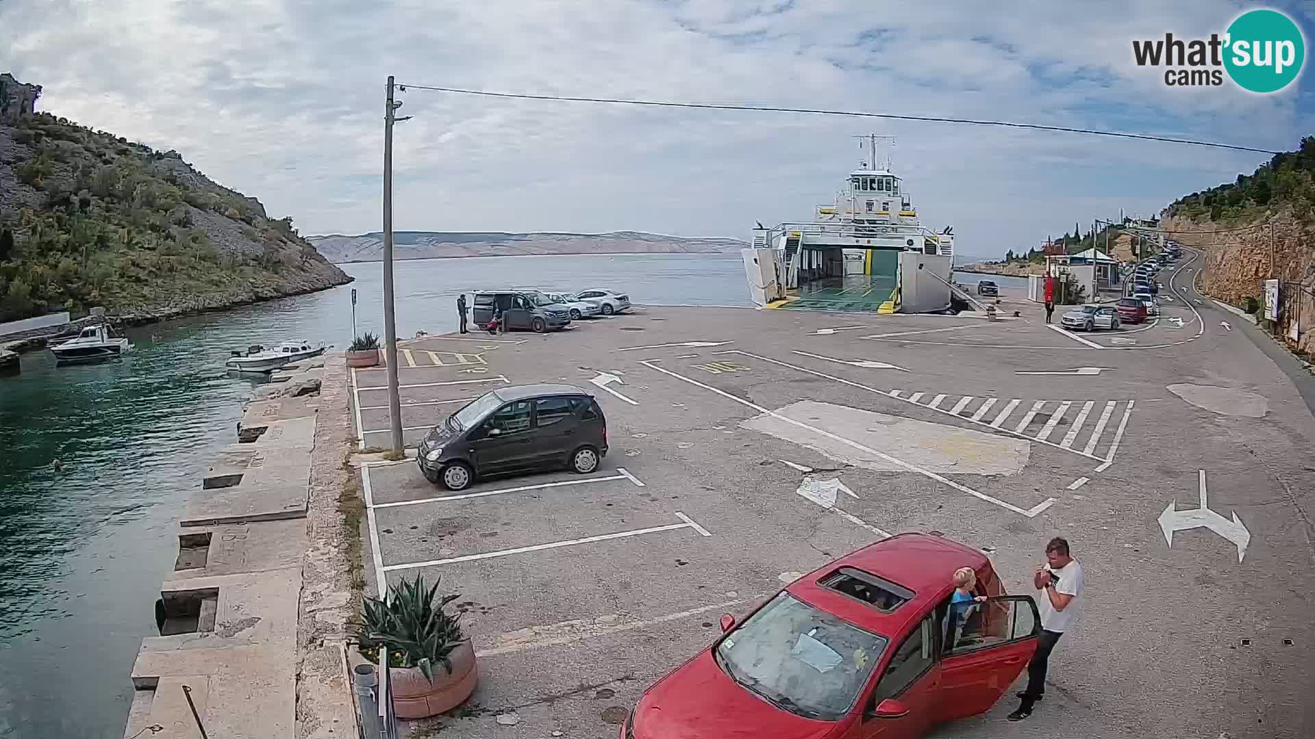 Webcam Prizna ferry port to Pag island