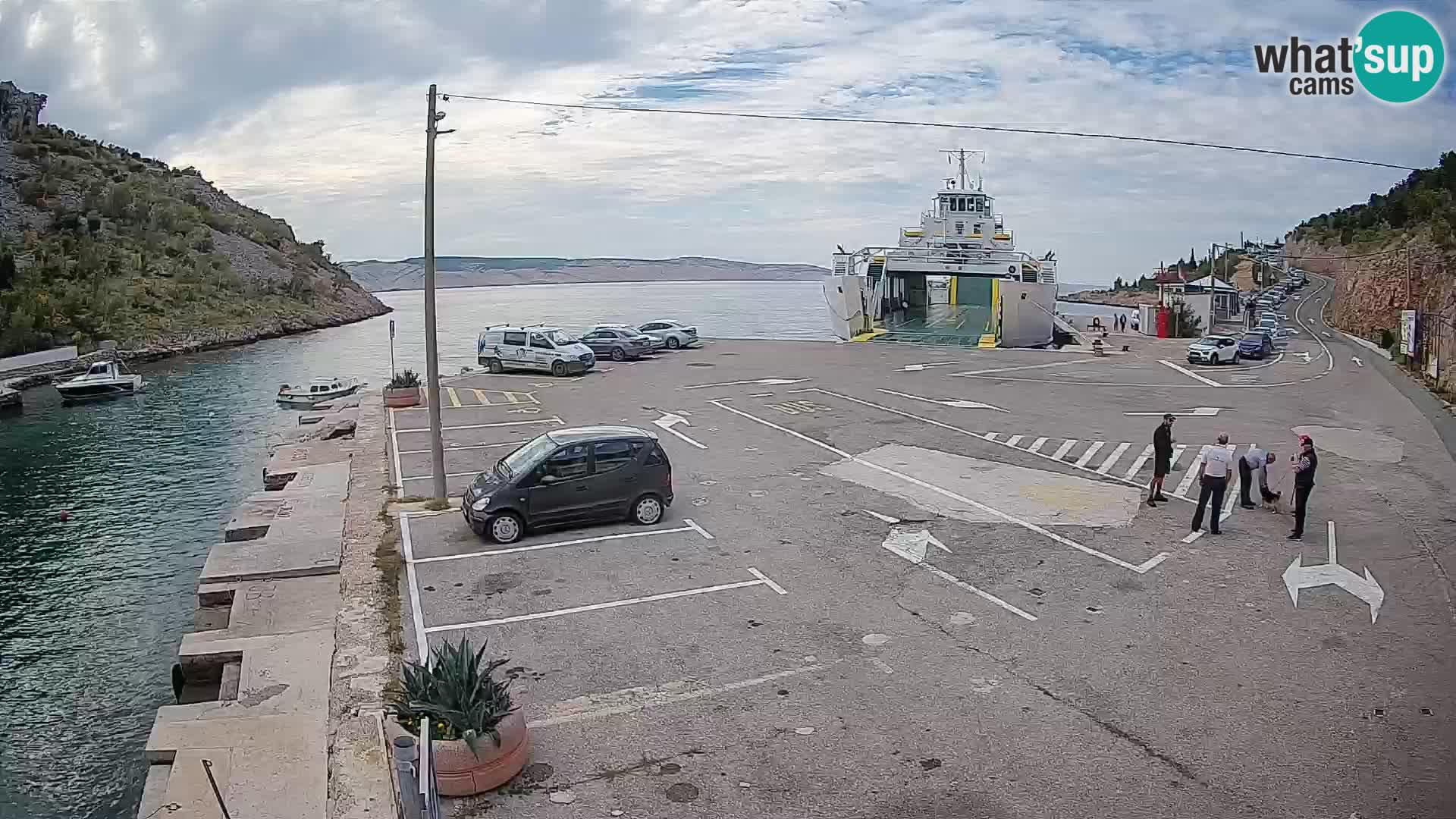 Webcam Fährhafen Prizna – zur Insel Pag
