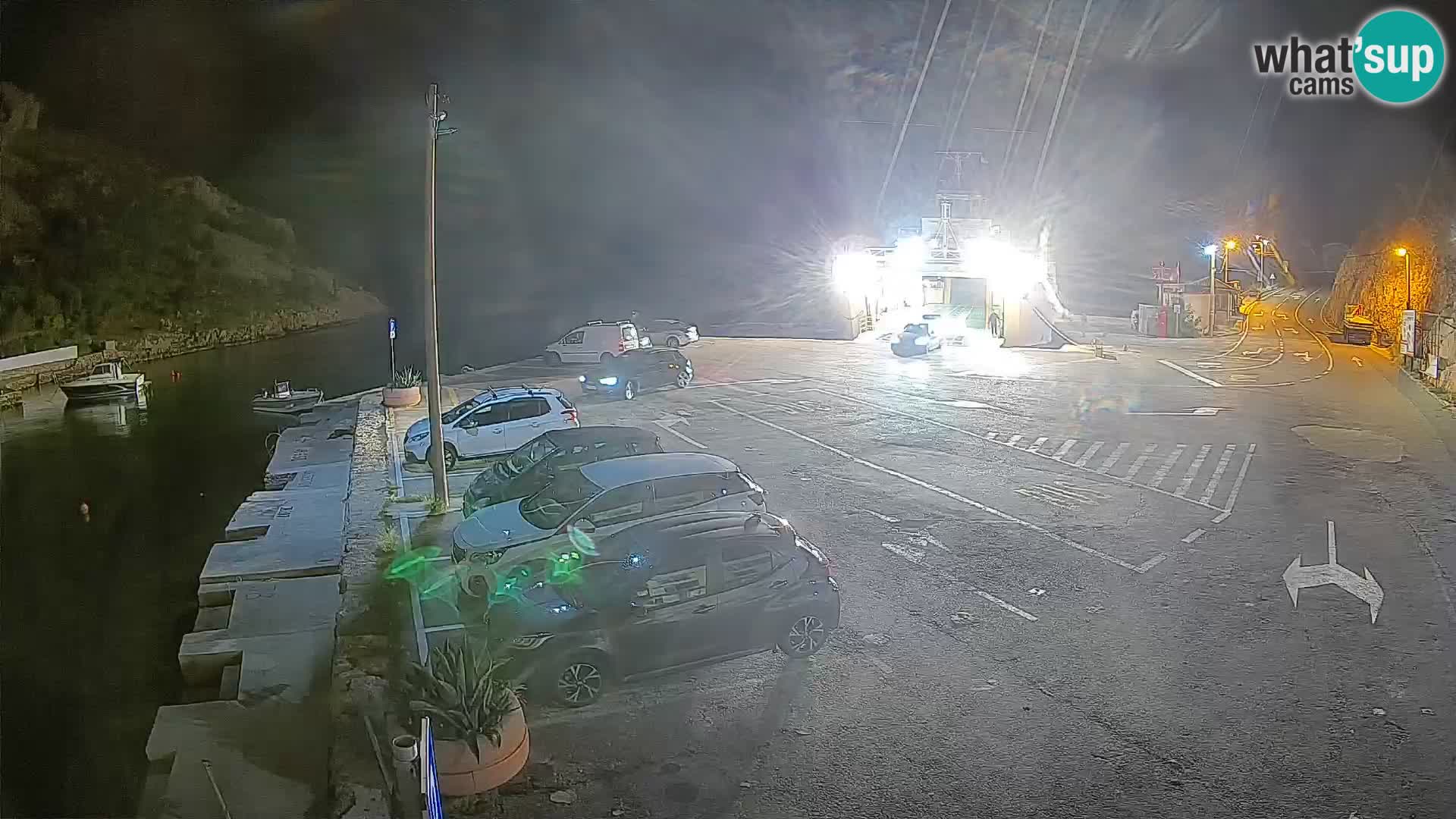 Webcam del puerto de ferris de Prizna – hacia la isla de Pag