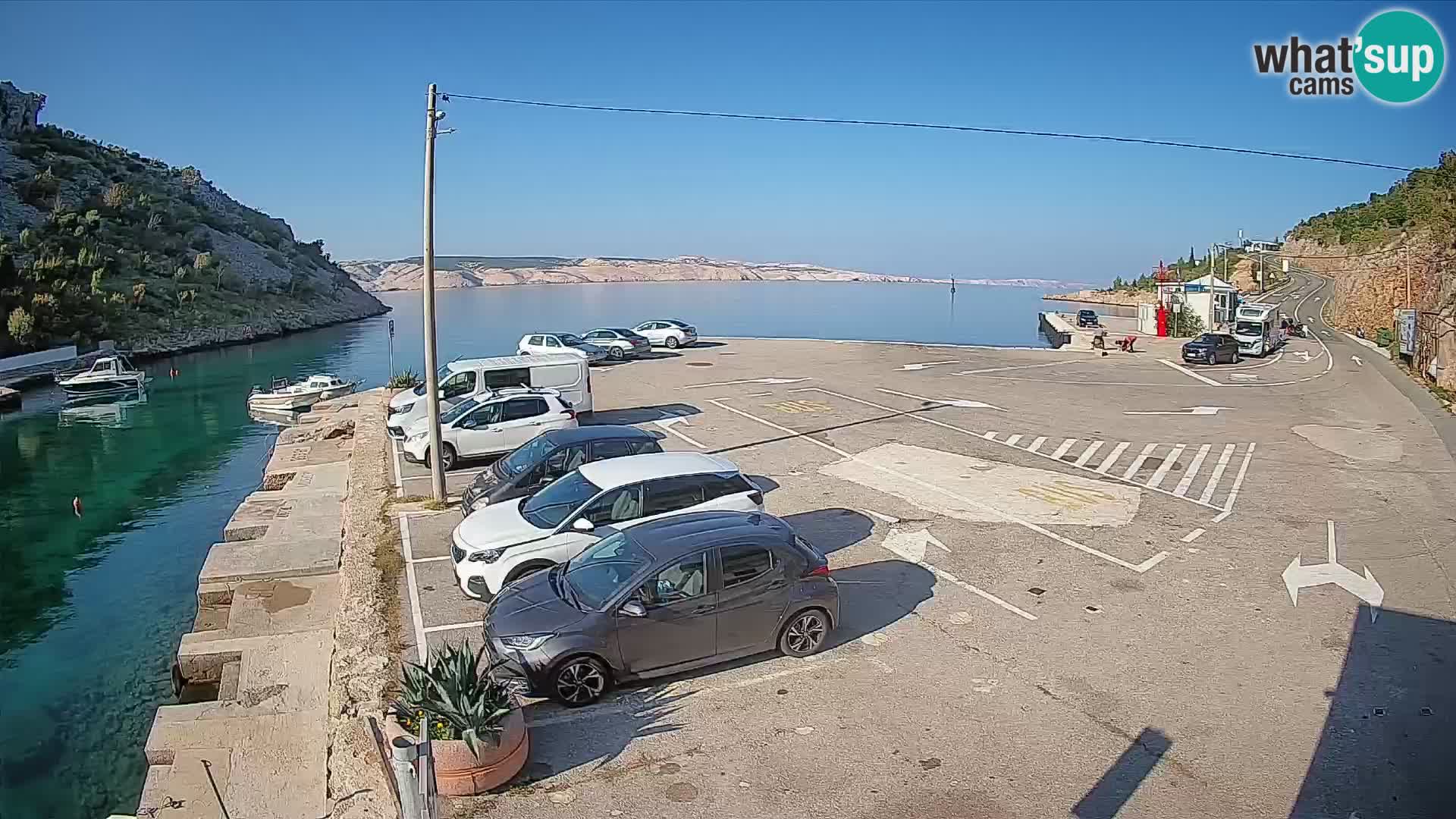 Webcam port de ferry de Prizna – vers l’île de Pag