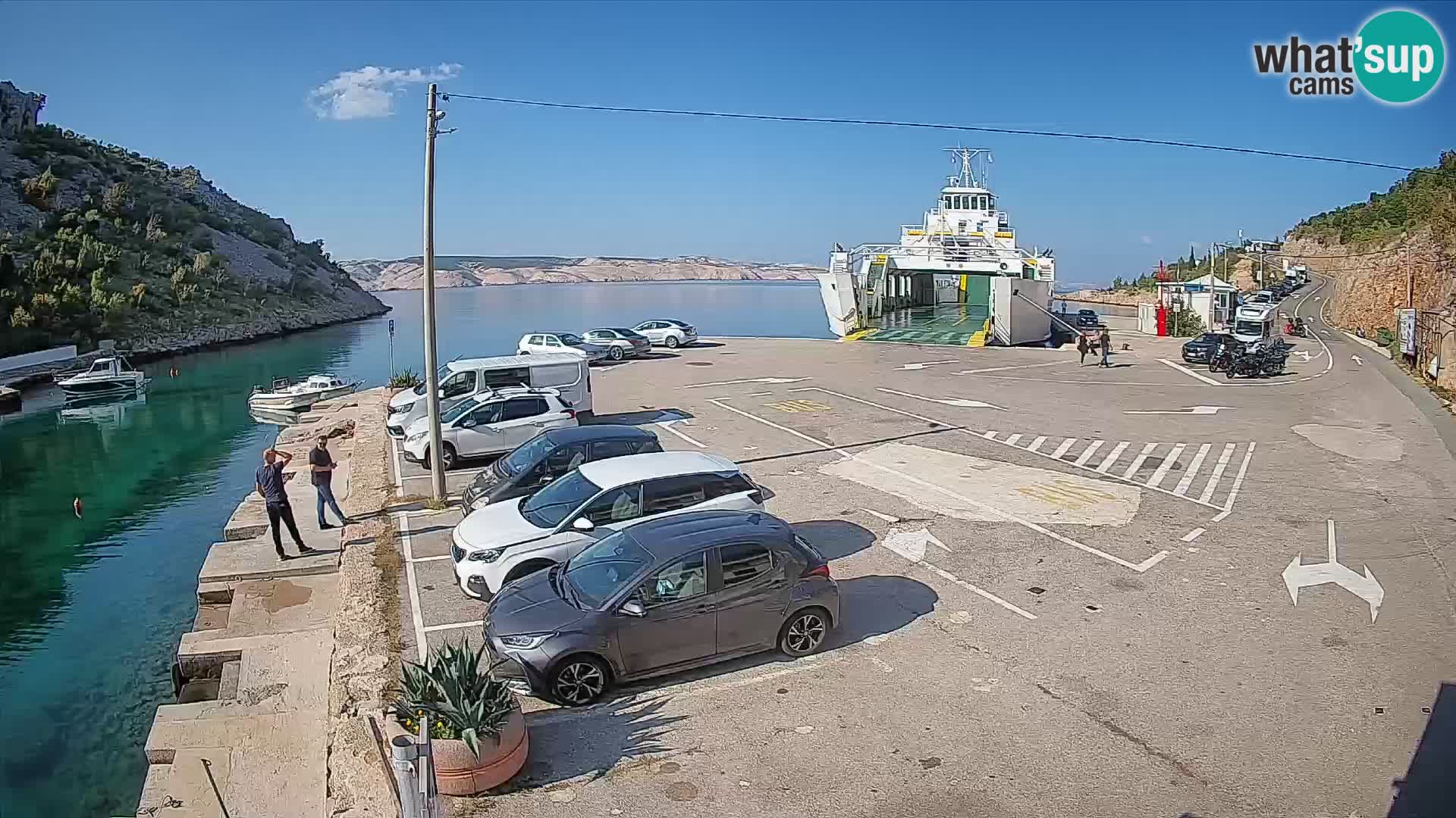 Webcam Prizna ferry port to Pag island