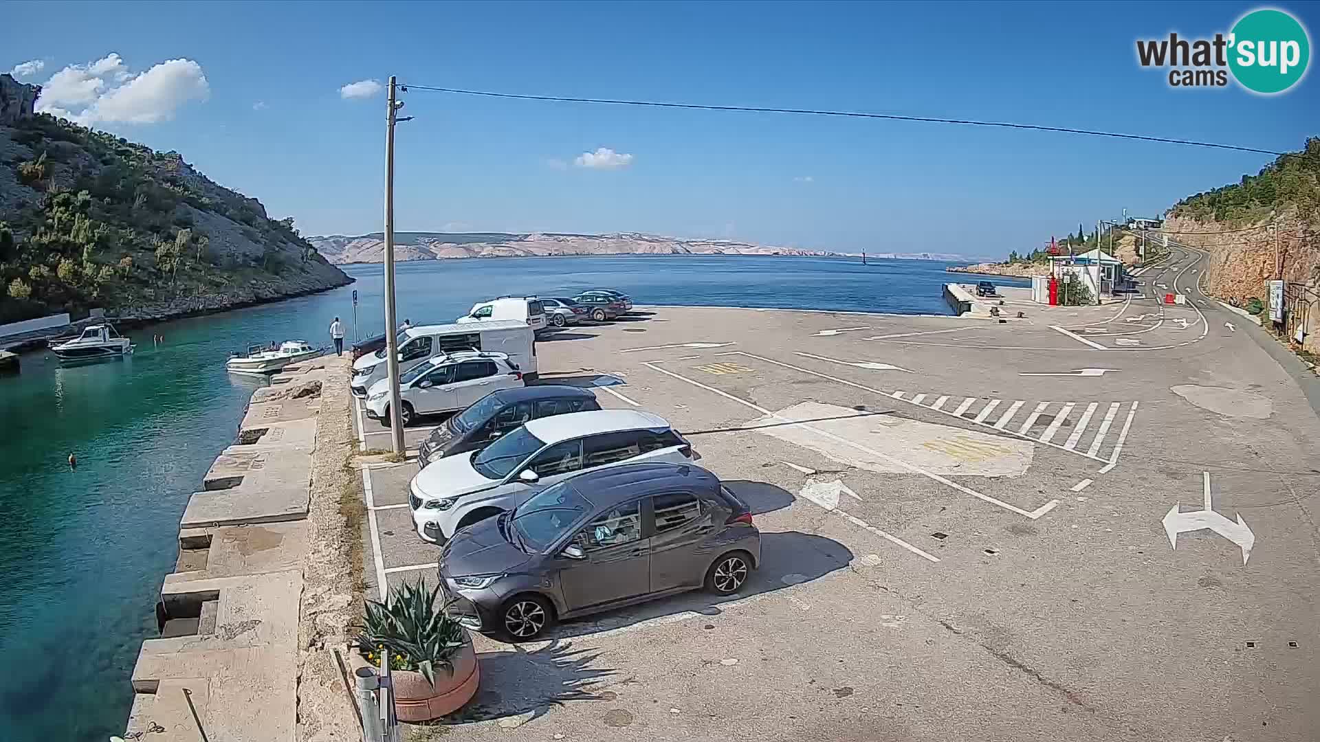 Webcam port de ferry de Prizna – vers l’île de Pag