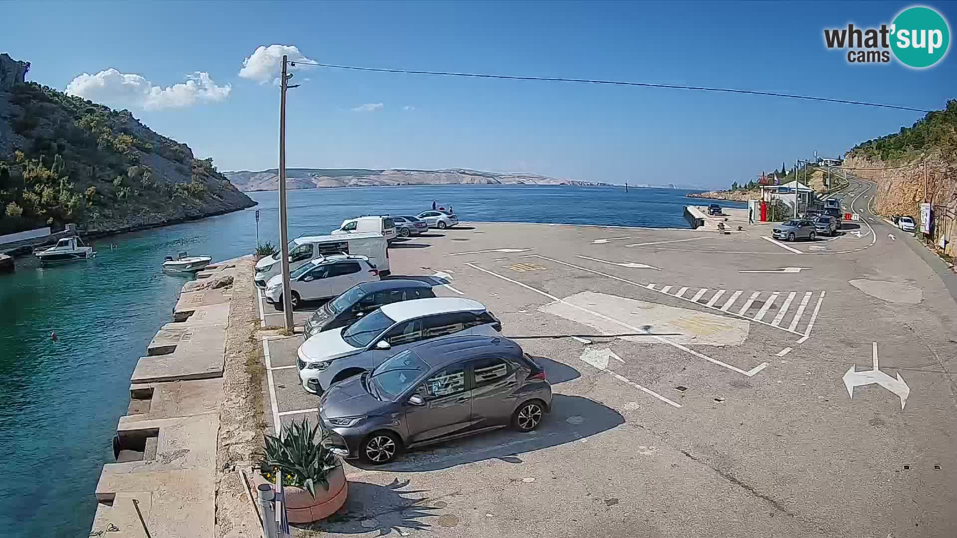 Webcam port de ferry de Prizna – vers l’île de Pag