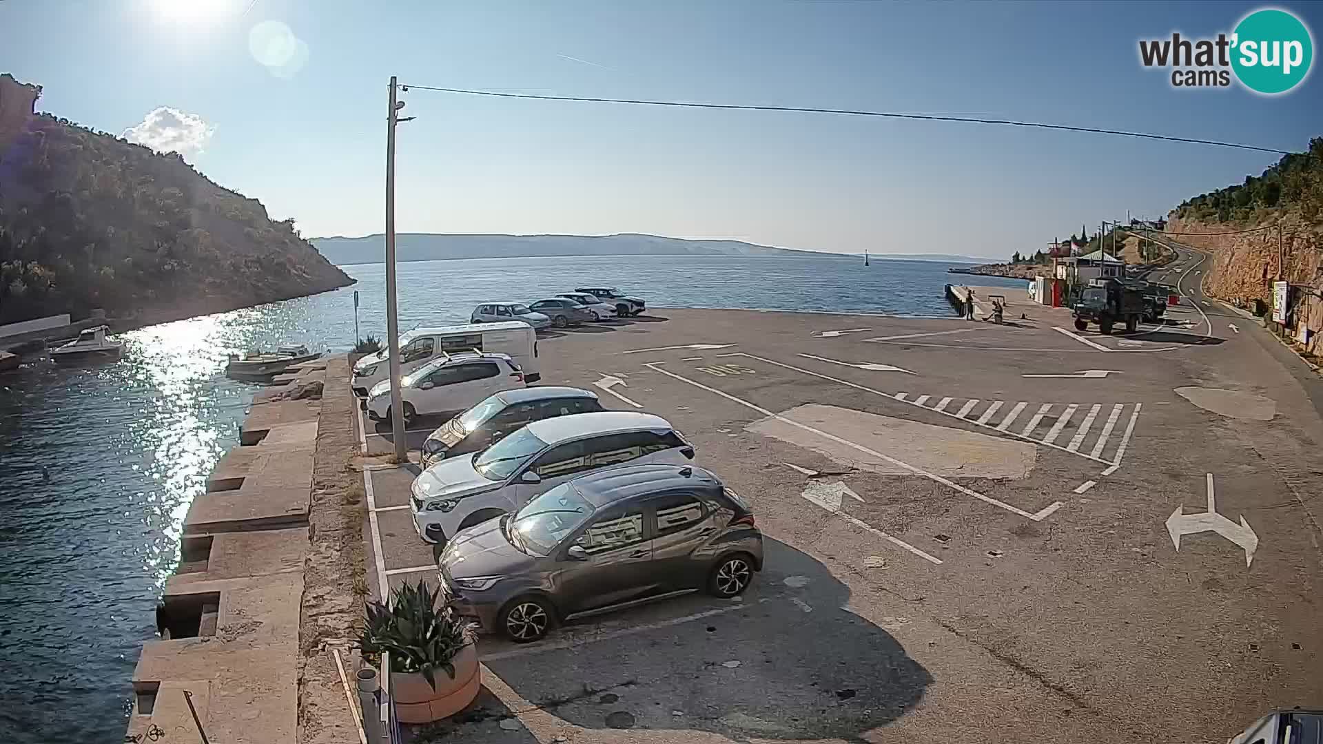 Webcam port de ferry de Prizna – vers l’île de Pag