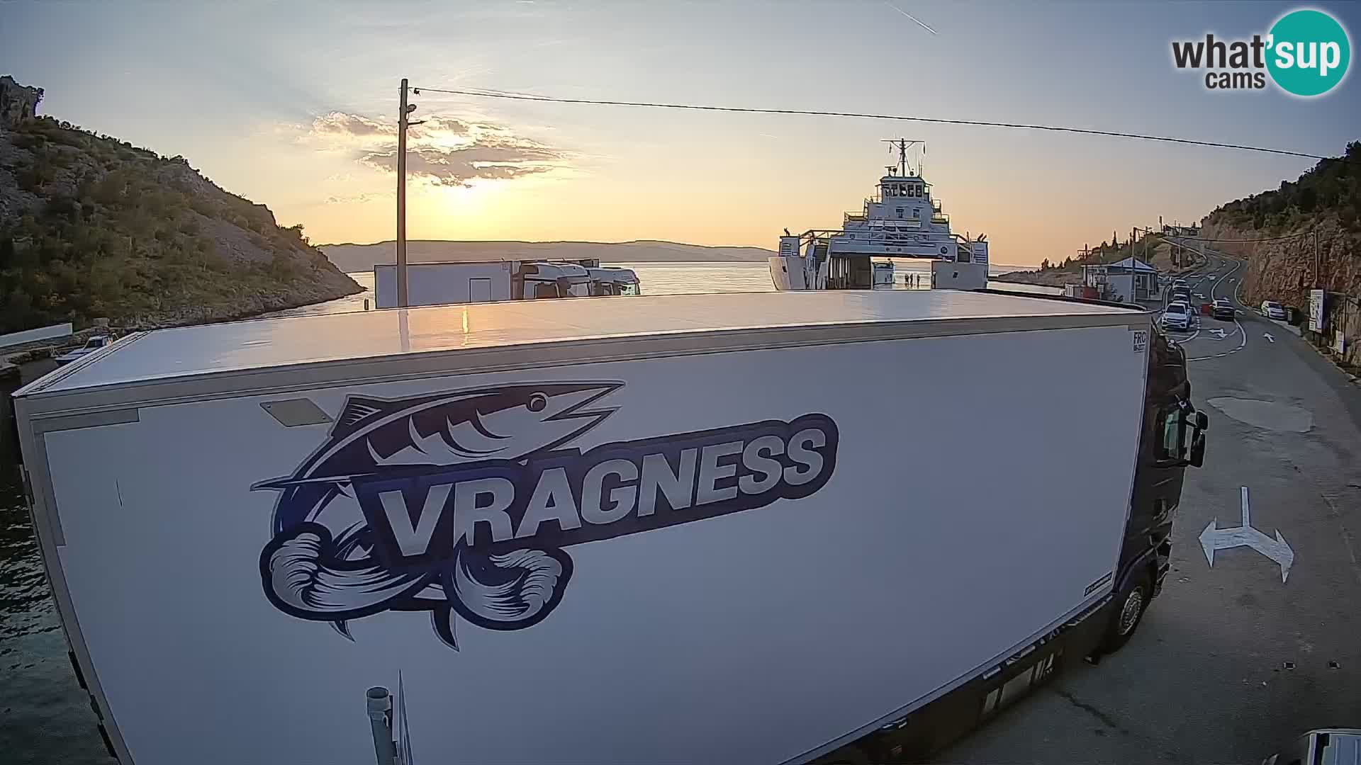 Webcam Prizna ferry port to Pag island