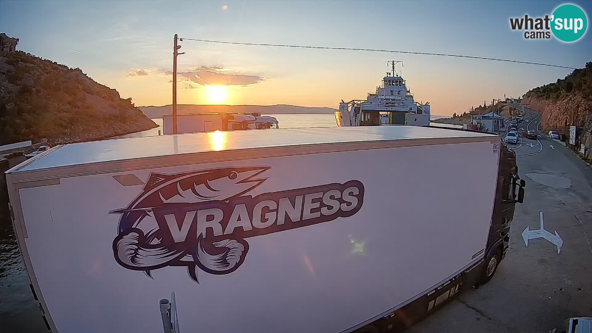 Webcam Prizna ferry port to Pag island