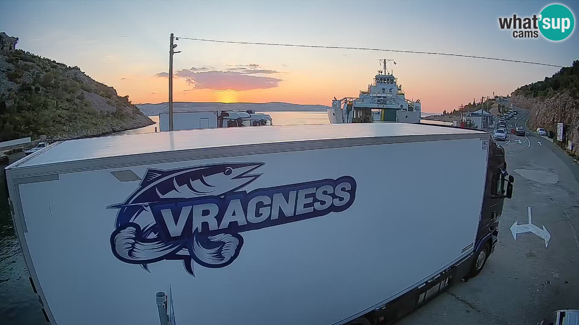 Webcam Fährhafen Prizna – zur Insel Pag