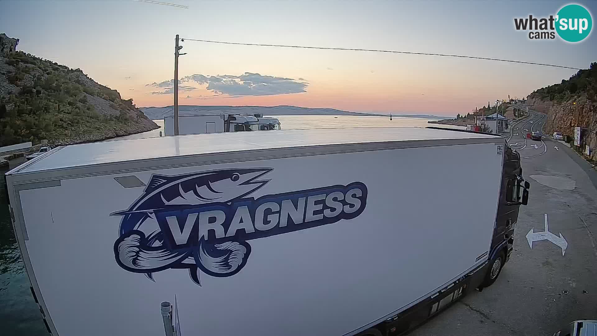 Webcam Prizna ferry port to Pag island