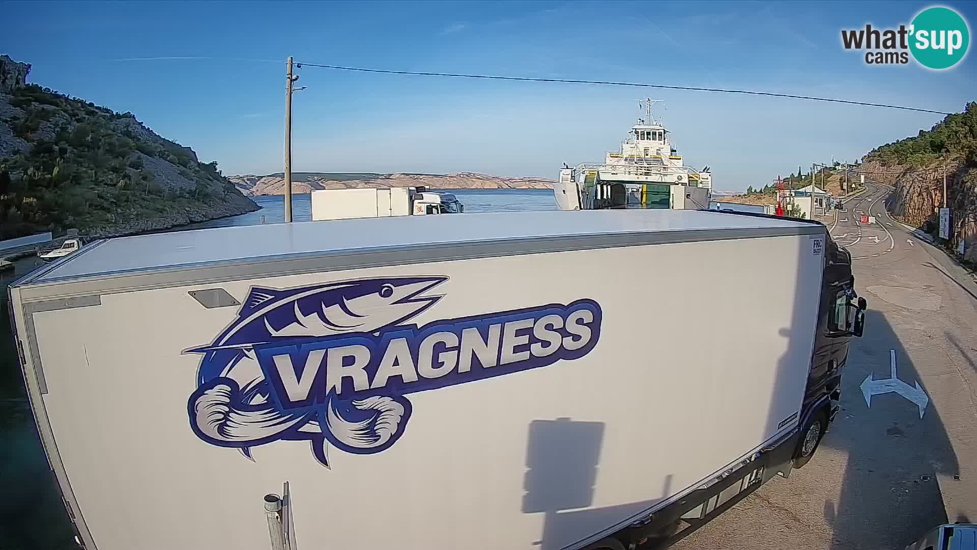 Webcam Fährhafen Prizna – zur Insel Pag