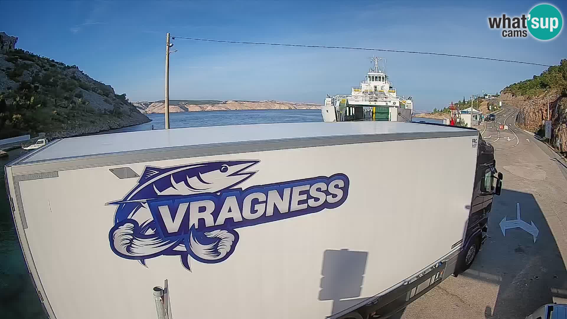 Webcam port de ferry de Prizna – vers l’île de Pag