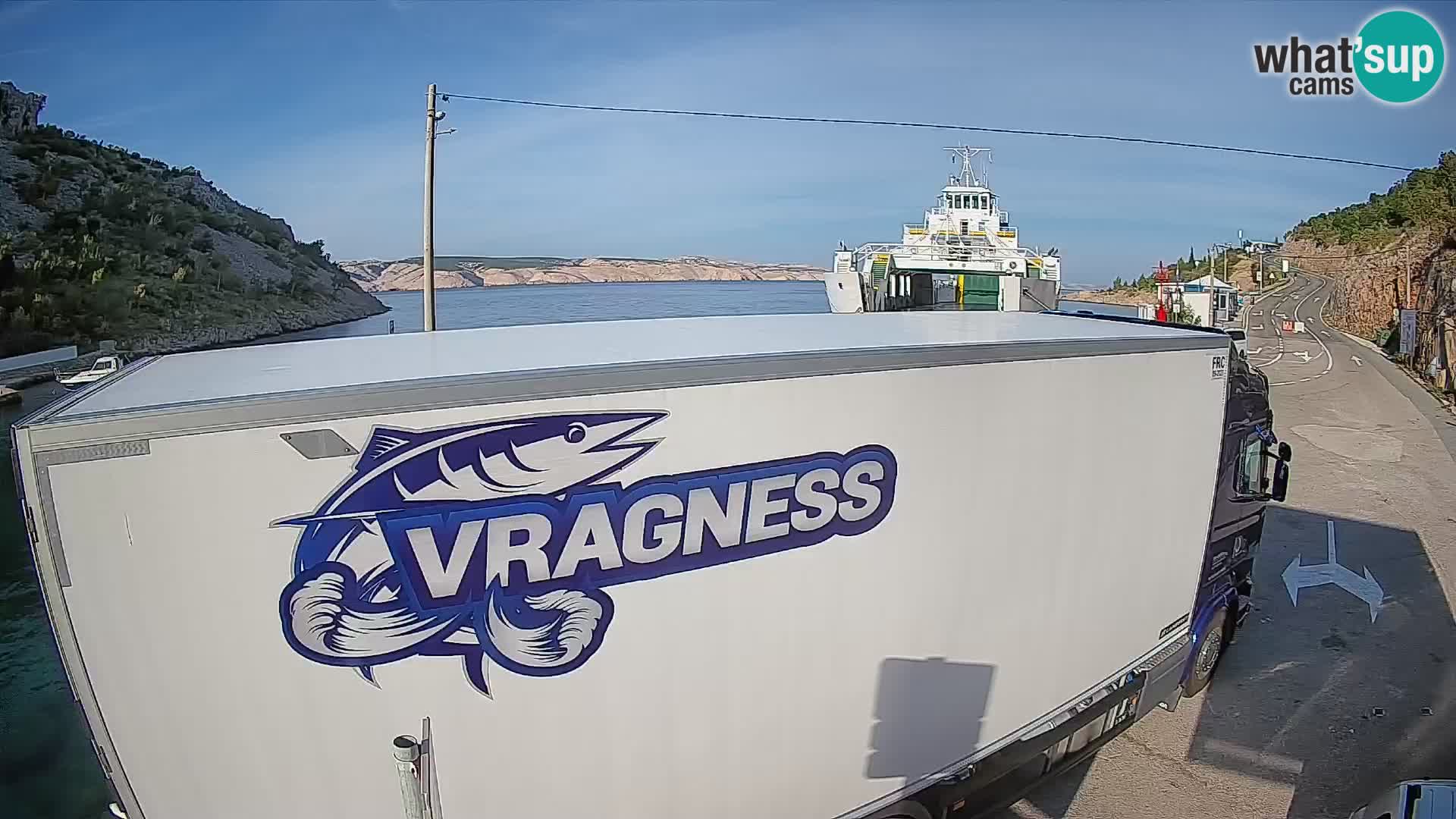 Webcam Prizna ferry port to Pag island