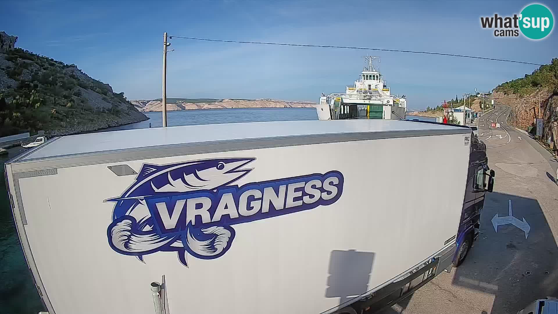 Webcam Fährhafen Prizna – zur Insel Pag