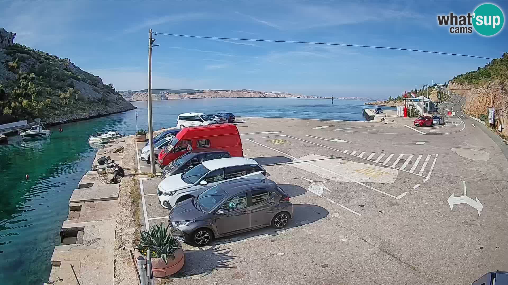 Webcam Prizna ferry port to Pag island