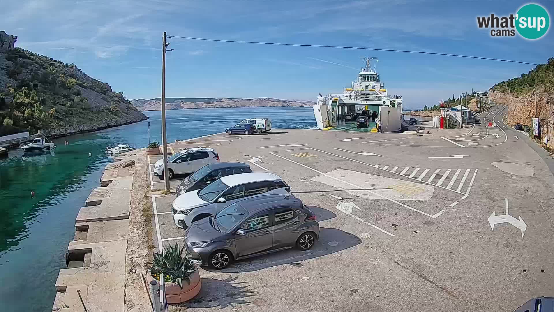 Webcam Fährhafen Prizna – zur Insel Pag