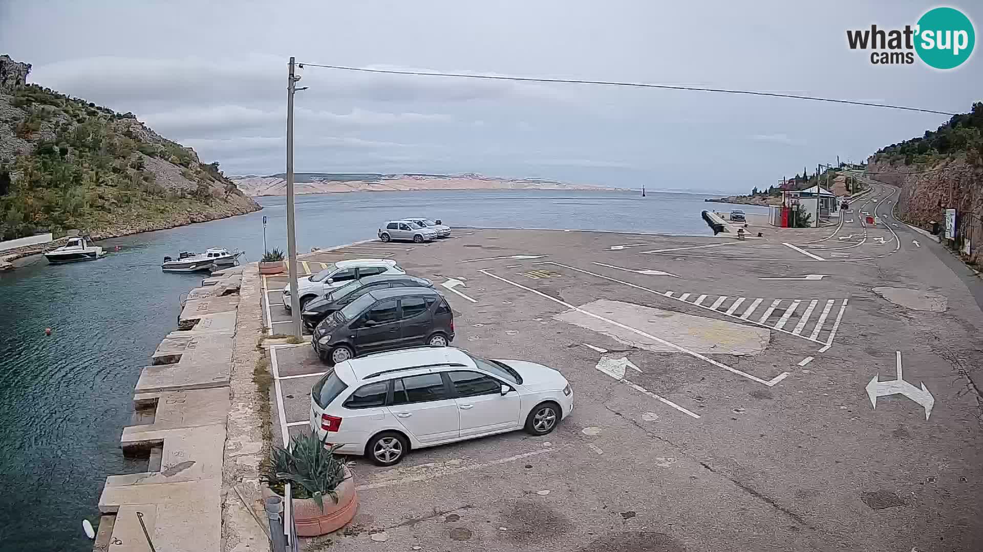 Webcam port de ferry de Prizna – vers l’île de Pag