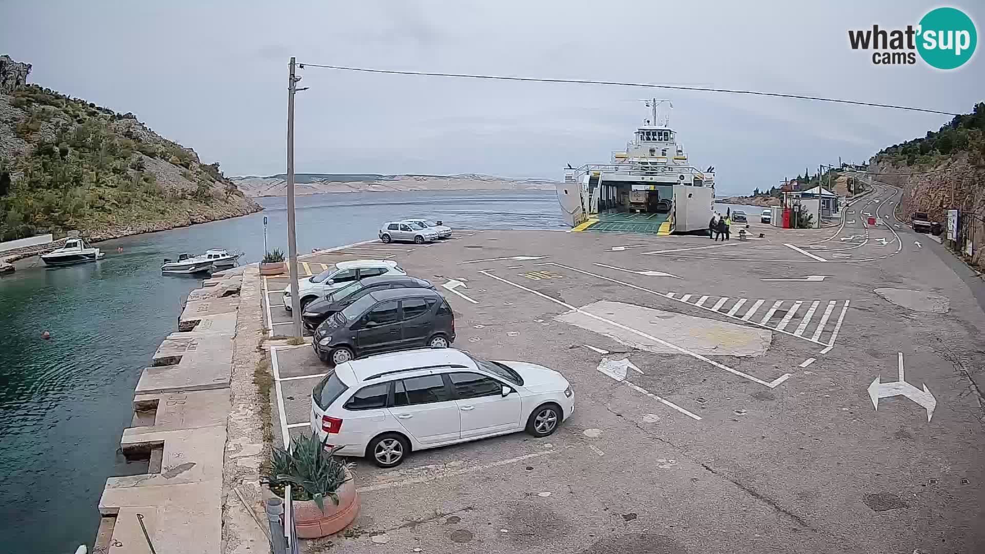 Webcam Prizna ferry port to Pag island