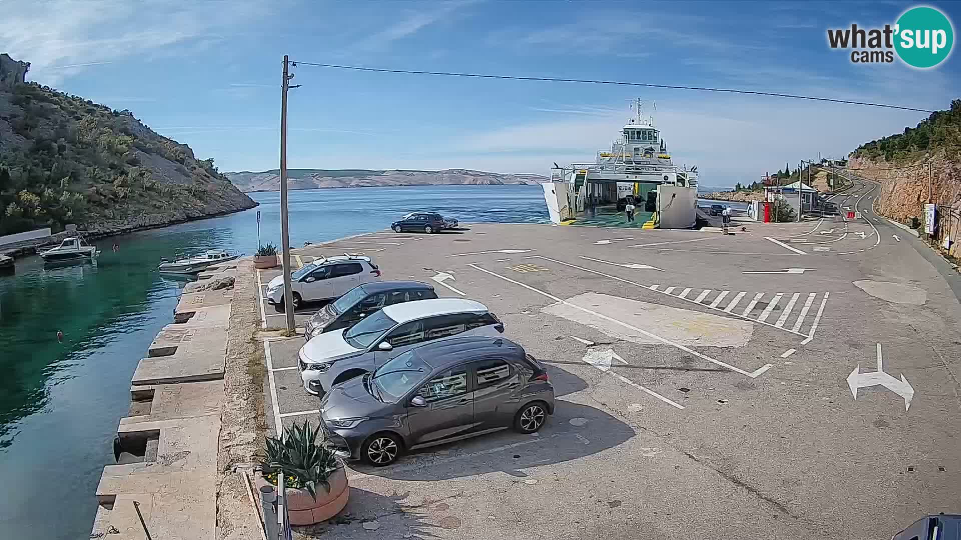 Webcam Fährhafen Prizna – zur Insel Pag