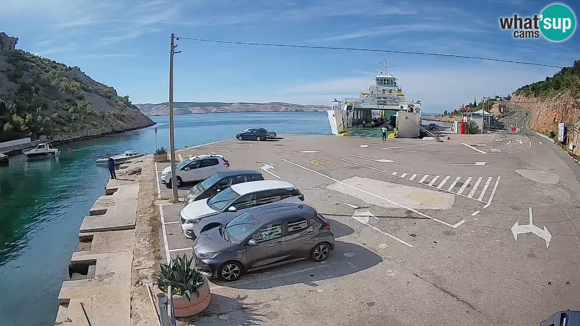 Webcam Fährhafen Prizna – zur Insel Pag