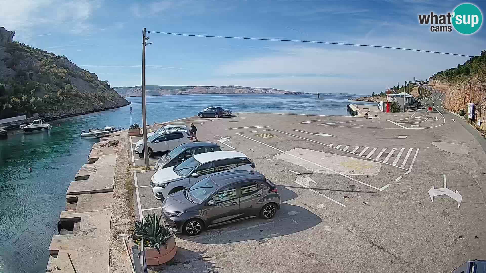 Webcam Prizna ferry port to Pag island