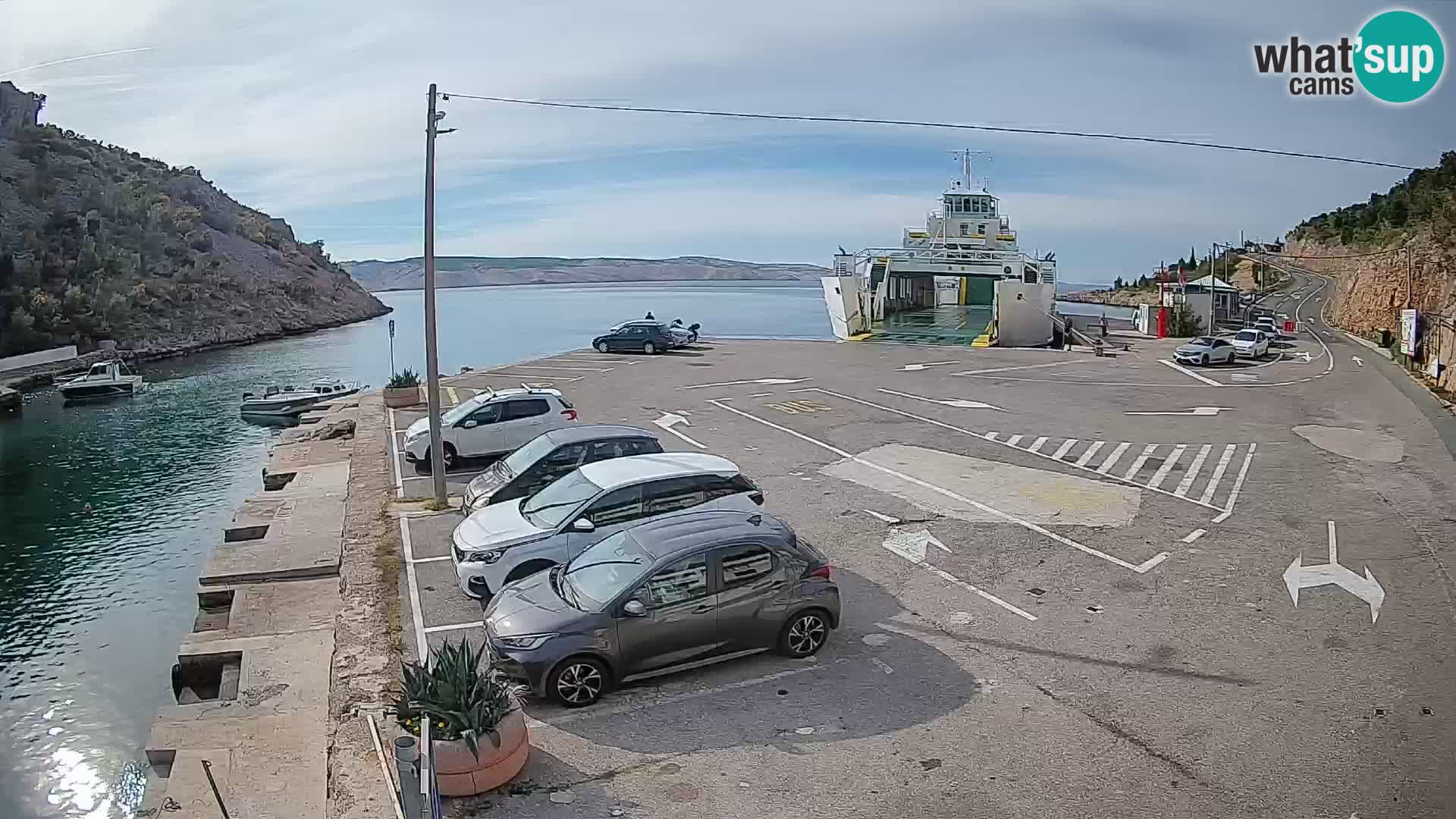 Webcam Fährhafen Prizna – zur Insel Pag