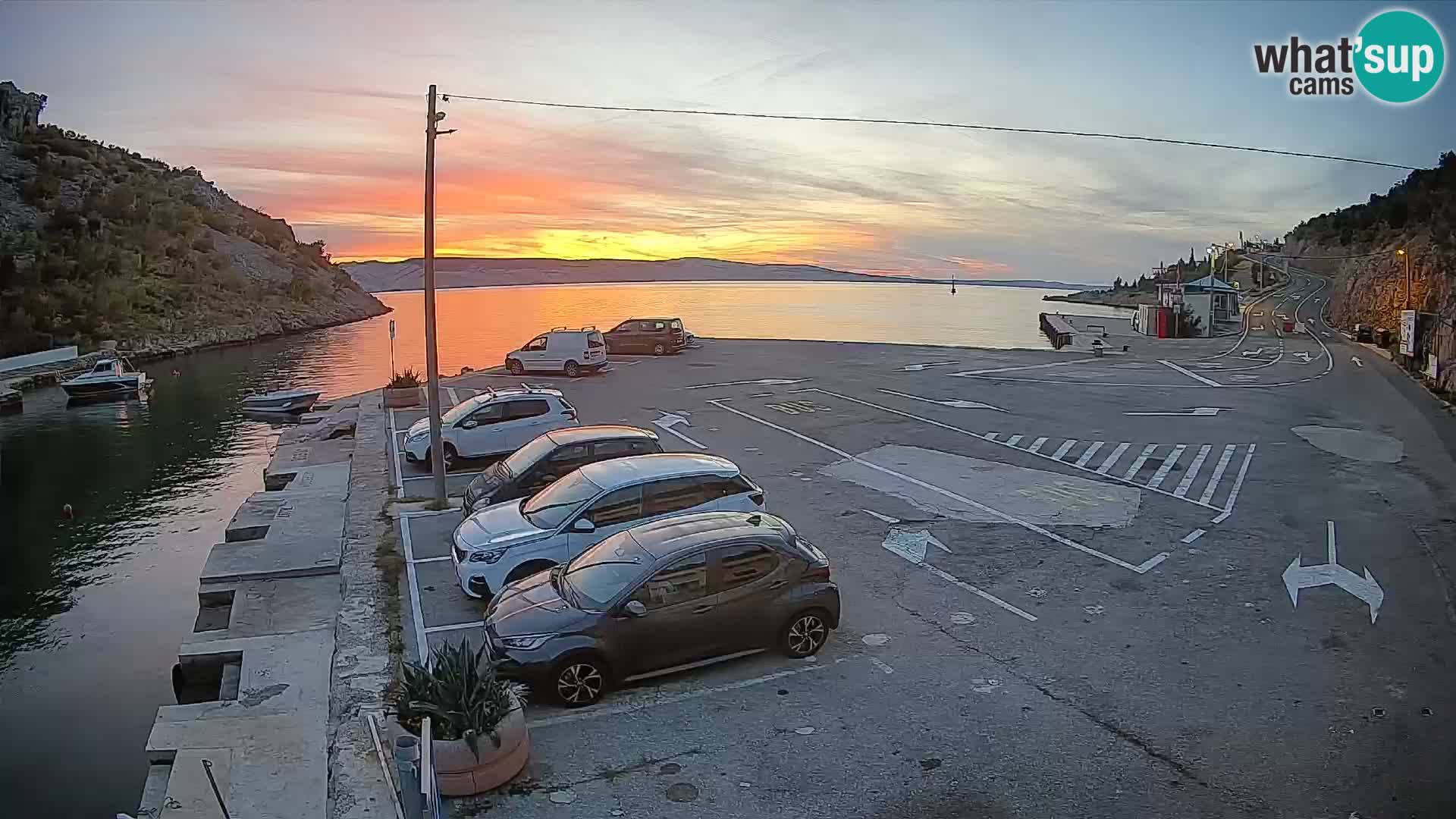Webcam port de ferry de Prizna – vers l’île de Pag