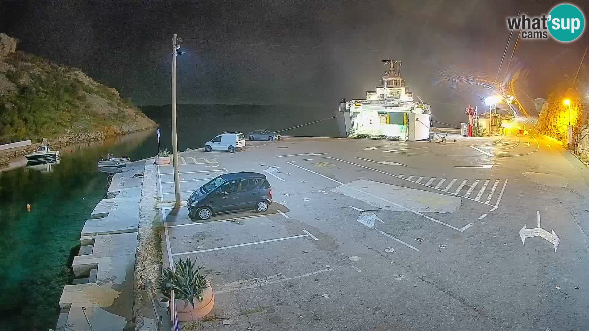 Webcam port de ferry de Prizna – vers l’île de Pag