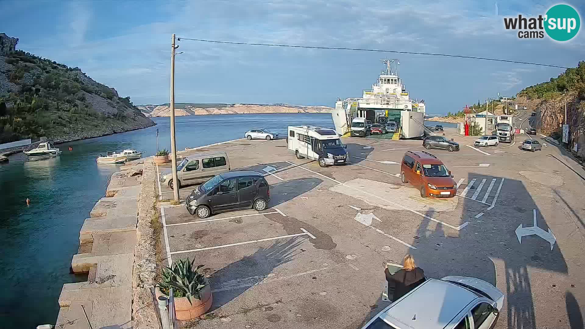 Webcam Prizna ferry port to Pag island