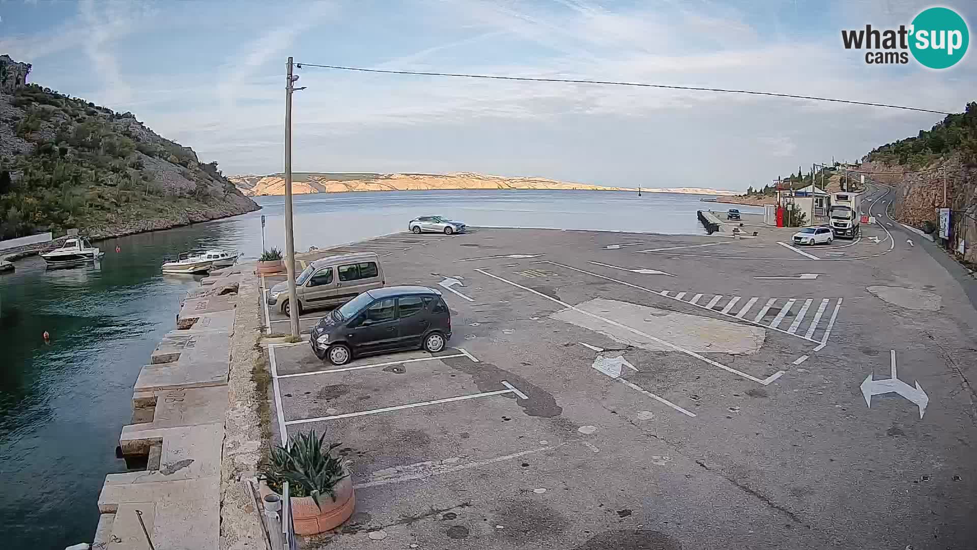 Webcam Fährhafen Prizna – zur Insel Pag