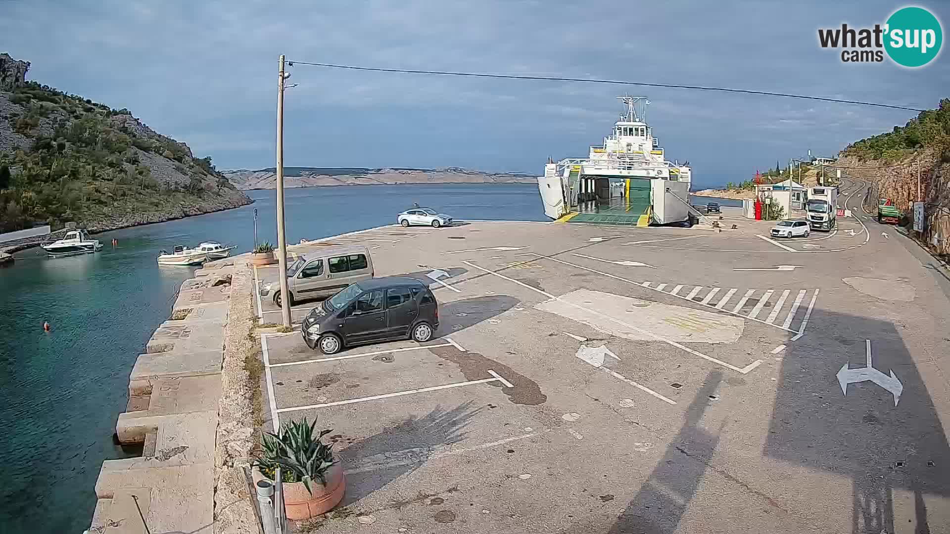 Webcam Fährhafen Prizna – zur Insel Pag