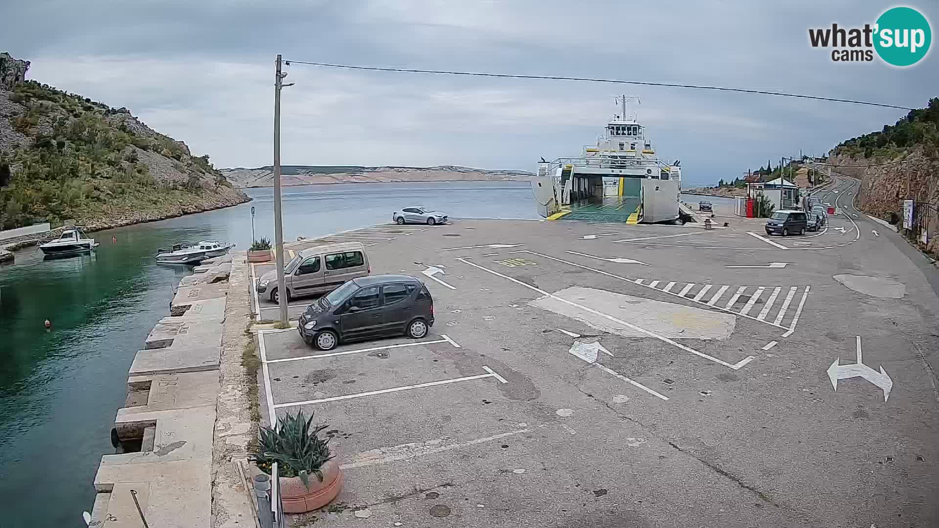Webcam port de ferry de Prizna – vers l’île de Pag