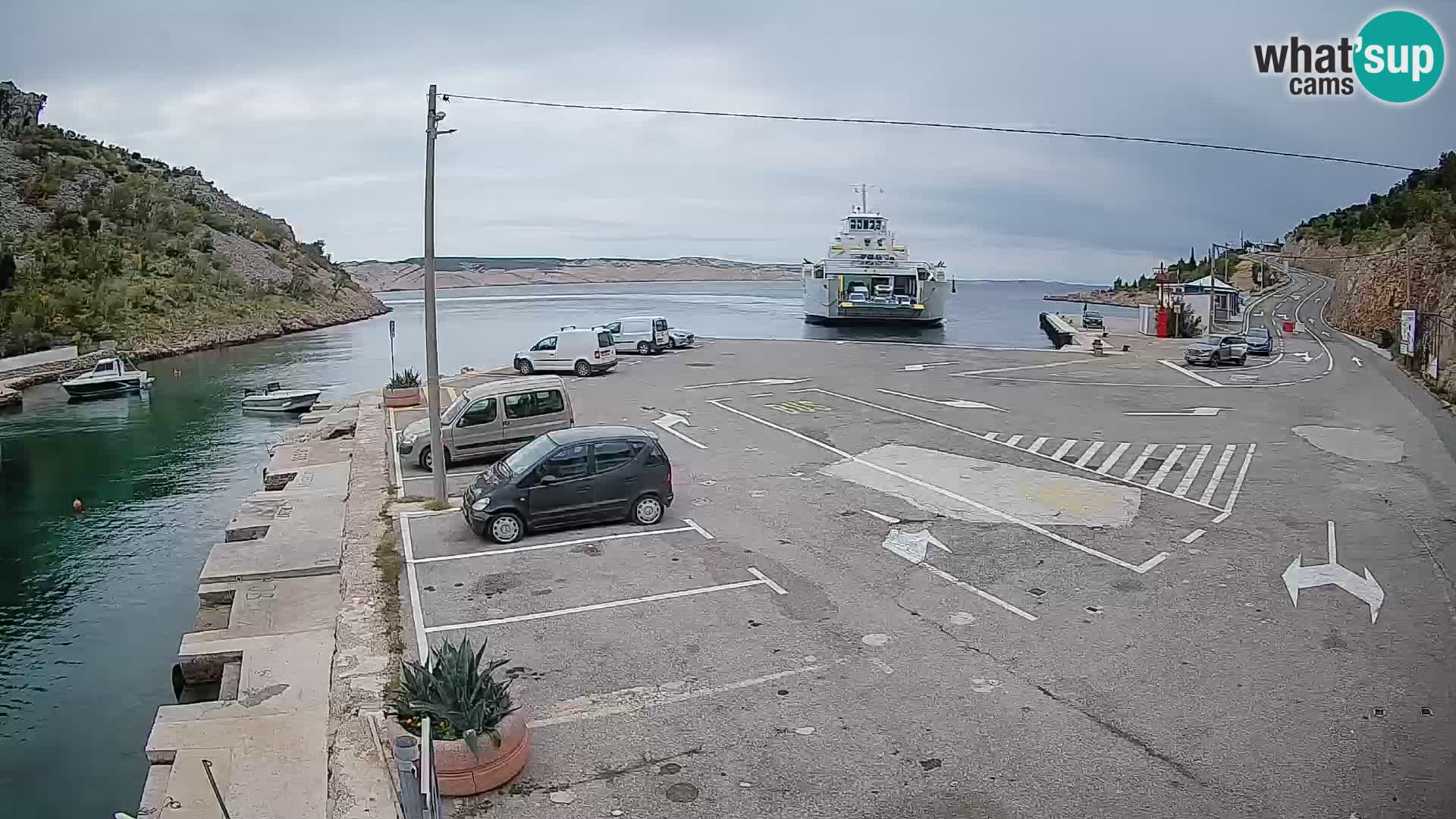 Webcam port de ferry de Prizna – vers l’île de Pag