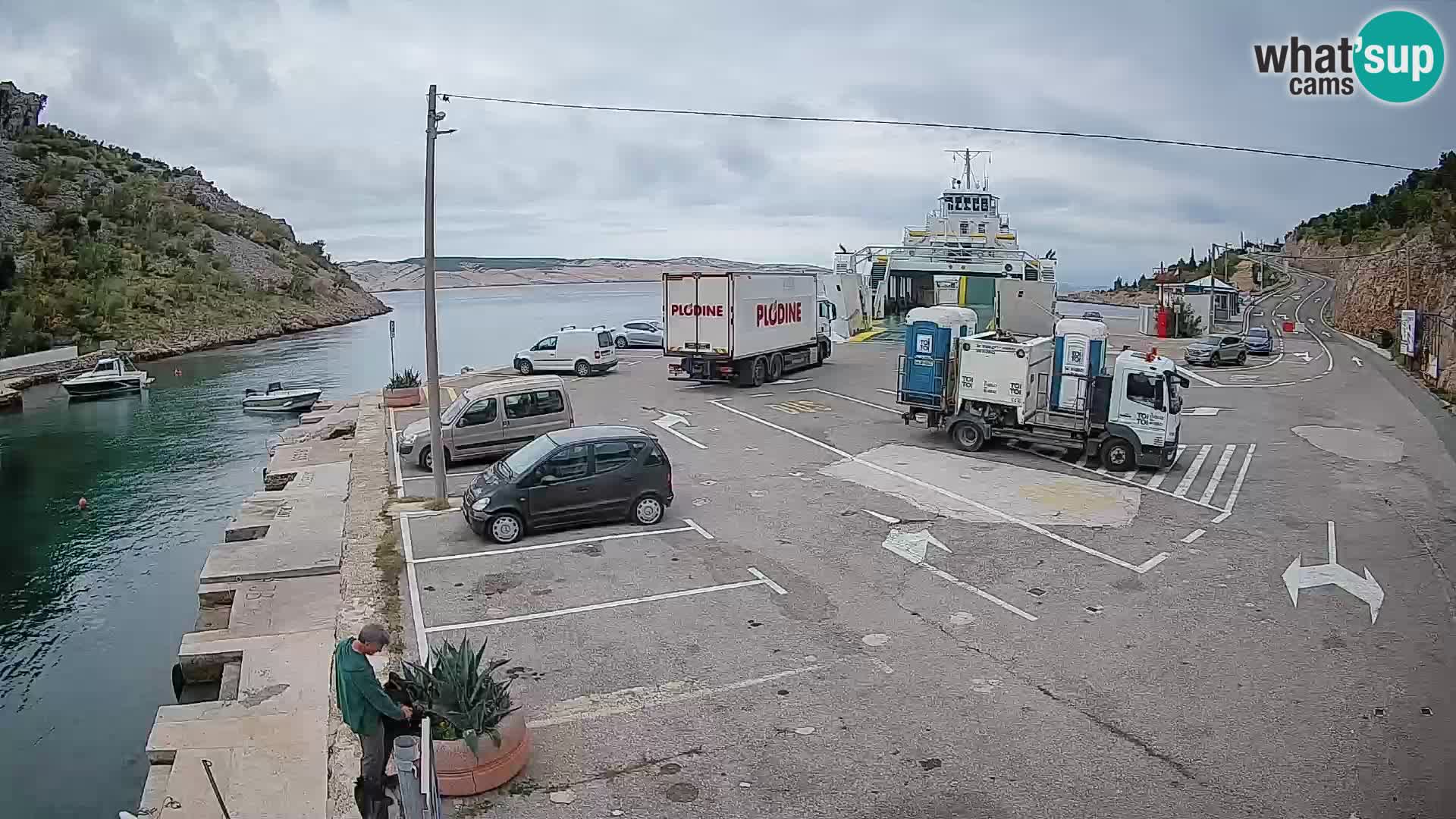 Webcam Prizna ferry port to Pag island